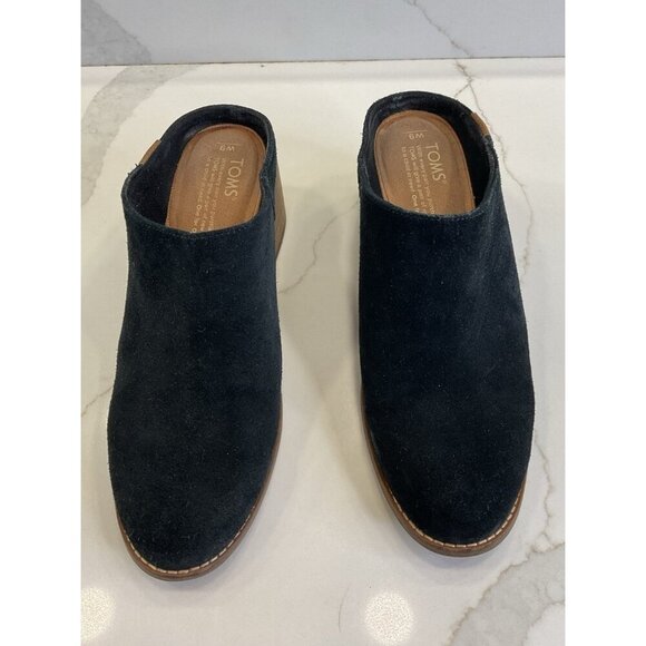 TOMS Leila Mules Black Suede Size 9 - Picture 1 of 7